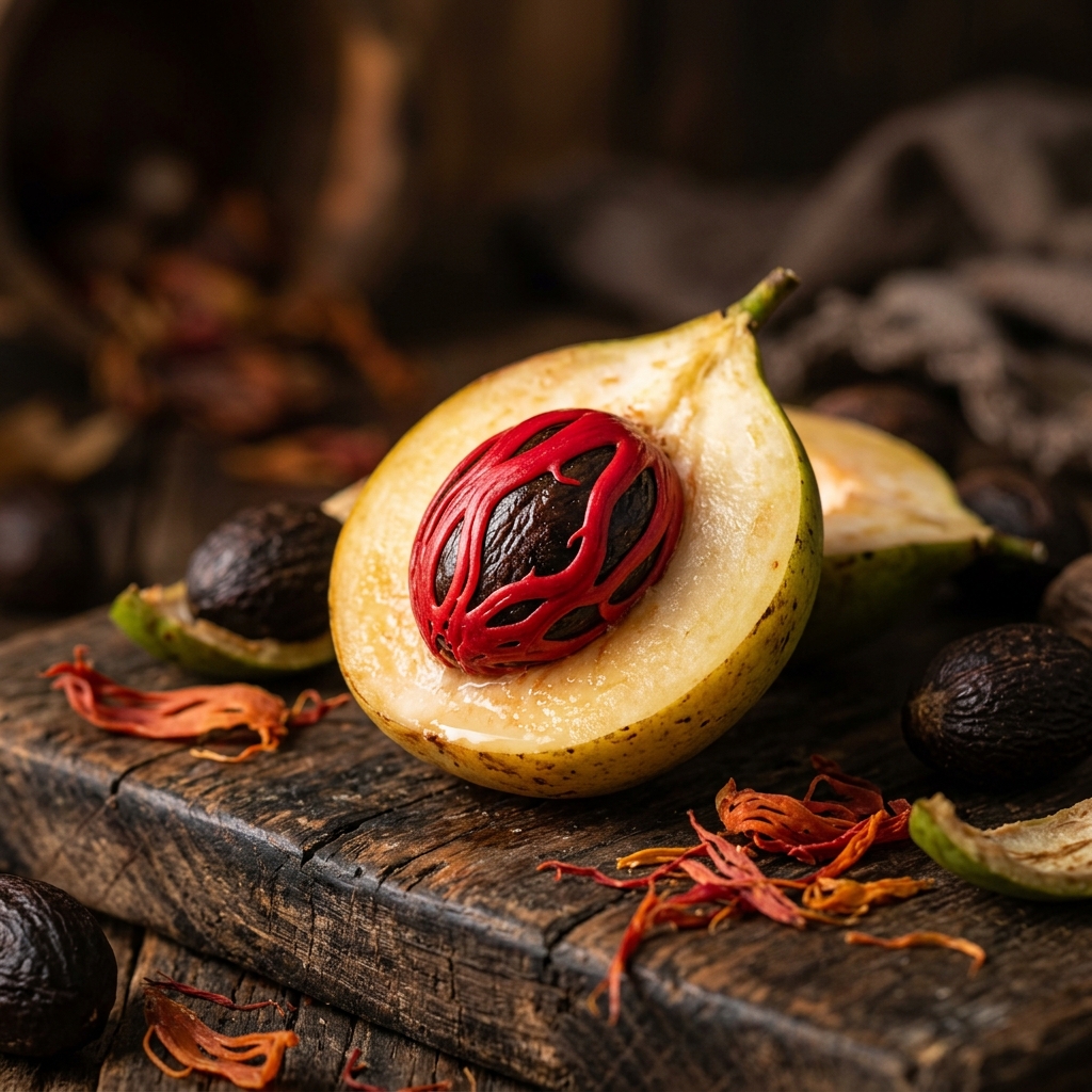 Ripe Nutmeg Fruit
